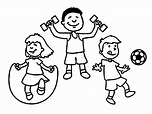 Niños con Deportes para colorear, imprimir e dibujar – Dibujos-Colorear.Com