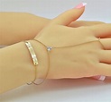Finger Bracelet Gold Chain Bracelet Cz Diamond Bracelet 14k | Etsy