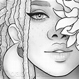 Printable Coloring Page Black Girl Floral Portrait - Etsy