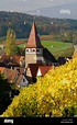 Wine village Haberschlacht, near Brackenheim: View with Jakobuskirche ...