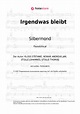 Silbermond - Irgendwas bleibt Klaviernoten in Note-store.de | Klavier ...