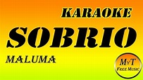 Maluma - Sobrio - Karaoke / Instrumental / Letra / Lyrics - YouTube
