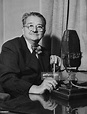 Portrait of journalist and critic Alexander Woollcott sitting at a ...