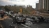 Fiery crash kills one on Brooklyn Bridge