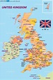 Map of United Kingdom (Great Britain), politically (Country) | Welt ...