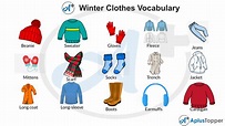 Winter Clothes Accessories Vocabulary English | List of Winter Clothes ...