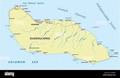 Guadalcanal Island map Stock Vector Image & Art - Alamy