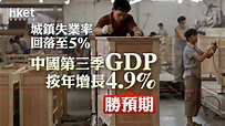 【中國經濟】中國第三季GDP按年增長4.9%、勝預期 城鎮失業率回落至5%、未提青年失業情況 - 香港經濟日報 - 即時新聞頻道 - 即市財經 - 宏觀解讀 - D231018