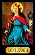 saint judith with flowers in her hand