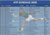 Printable 2020 ATP Schedule for Every Tennis Championship / Open (PDF)