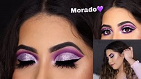 CUT CREASE MORADO/glitter purple cut crease - YouTube