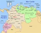 Mapa de Colombia con sus fronteras - Mapa de Colombia