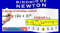 Cálculo del término central o medio | BINOMIO DE NEWTON (2x+3)⁶ - YouTube
