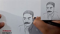 ¿Cómo dibujar a EMILIANO ZAPATA ? | How to draw EMILIANO ZAPATA ...