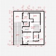 Residential Modern House Architecture Plan with floor plan metric units ...