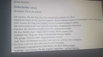 Gedicht "Heimkehr" Ernst Stadler? (Schule, Deutsch, Literatur)
