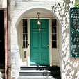 Doors of Beacon Hill - beautiful green door white painted brick ...