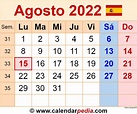 Calendario agosto 2022 en Word, Excel y PDF - Calendarpedia