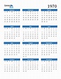 1970 Calendar (PDF, Word, Excel)