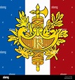 Francia escudo y bandera, símbolos oficiales de la nación Imagen Vector ...