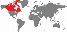 mapa do canadá no mapa do mundo 10199588 Vetor no Vecteezy