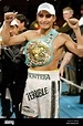 Erik Morales of Tijuana, Mexico, poses with his belt after a victory ...