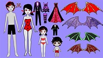 Paper Dolls Family Dress Up Vampire Royal Costumes Shoes & Accessories ...