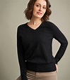 Black Pure Cashmere | Womens Luxurious Pure Cashmere V Neck Jumper