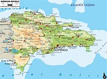 Large detailed physical and road map of Dominican Republic. Dominican ...