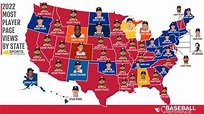 Baseball-Reference most-viewed MLB player in every state