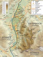 Grande detallado mapa físico de Liechtenstein con todas carreteras ...