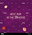 Día de la Madre. Frase mejor mamá en el universo. Fondo púrpura con ...