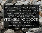 Stumbling Block | Romans 14, Romans 14:13, Powerful scriptures