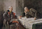 Paul von Hindenburg (left) and Erich Ludendorff. Painting by Professor Hugo Vogel. : r ...