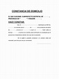 Formato Constancia de Domicilio | PDF