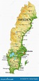 Sweden relief map stock vector. Illustration of sweden - 102332779