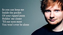 Photograph - Ed Sheeran (Lyrics) - YouTube