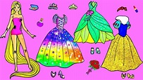 Paper Dolls Dress Up Rapunzel Costumes Simple Papercrafts Dresses ...