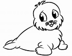 Pequeño Lobo Marino para colorear, imprimir e dibujar –ColoringOnly.Com