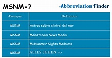 Was bedeutet MSNM? -MSNM Definitionen | Abkürzung Finder