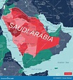 Arabia Saudita País Detallado Mapa Editable Ilustración del Vector ...