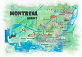 Montreal Quebec Canada Travel Poster Favorite Map Mixed Media by M ...