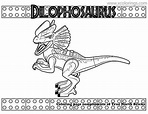 LEGO Jurassic World Coloring Pages Dilophosaurus - XColorings.com