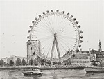 The London Eye Drawing by Vincent Alexander Booth - Pixels Merch