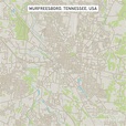 Murfreesboro Tennessee US City Street Map Digital Art by Frank Ramspott ...