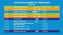Full 2023 Australian summer of tennis calendar revealed | 1 December ...