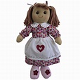 Powell Craft Rag Doll with Floral Dress and Red Heart Apron 40c - Rag ...