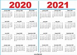 Printable 2 Year Calendar 2020 and 2021 - Hipi.info