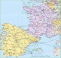 Map of Spain and France - Ontheworldmap.com