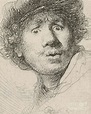 Self Drawing - Self-portrait with beret and wide-eyed, 1630 by ...